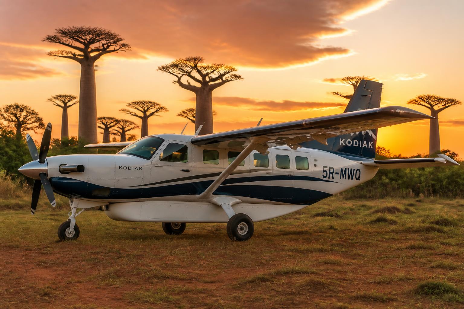 Avion monomoteur survolant Madagascar
